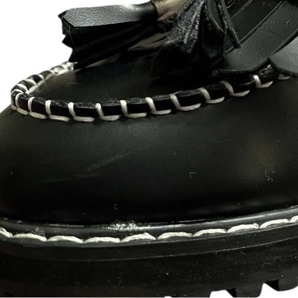 Seven7 Black & White Lug Platform Loafer - Picture 6 of 6